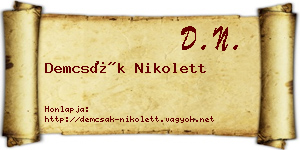 Demcsák Nikolett névjegykártya