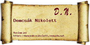 Demcsák Nikolett névjegykártya