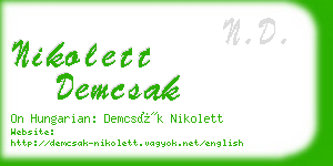 nikolett demcsak business card